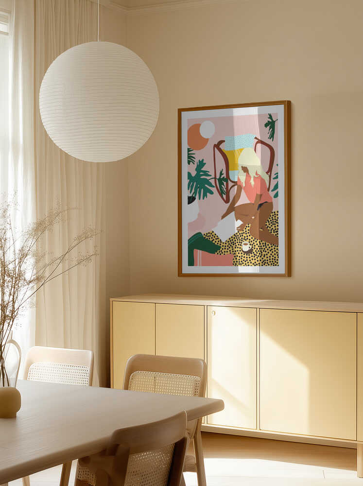 Blonde Woman Reading Home, arte de Kintsugi99