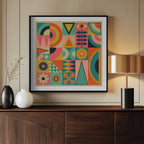Colorful Retro Geometry, arte de Jazzberry Blue