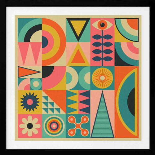 Colorful Retro Geometry, arte de Jazzberry Blue