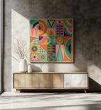 Colorful Retro Geometry, arte de Jazzberry Blue