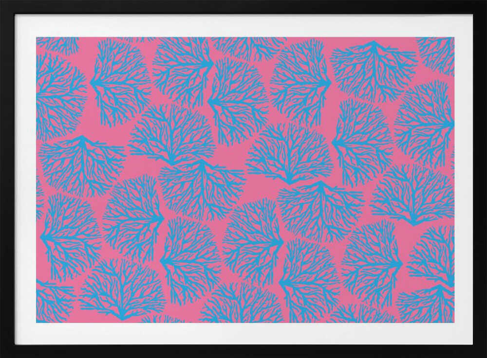 Pink Blue Coral Pattern, arte de Sue Skellern