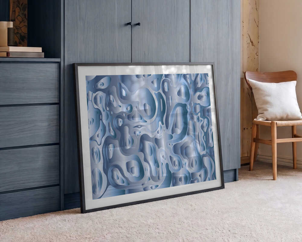 Fluid Silver Blue, arte de Sue Skellern