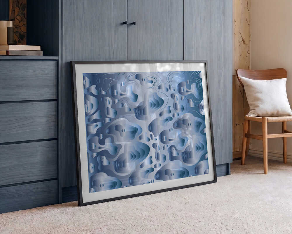 Fluid Silver Abstract, arte de Sue Skellern