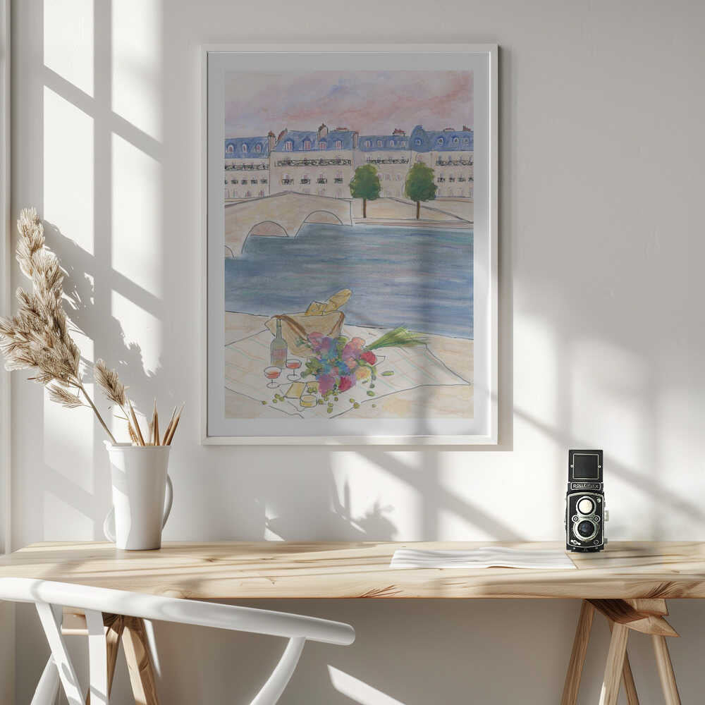 Paris Picnic At the Seine, arte de Katharina Puritscher