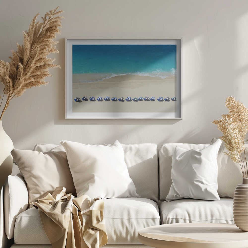 Tropical Beach Umbrellas, arte de Ina Dabi