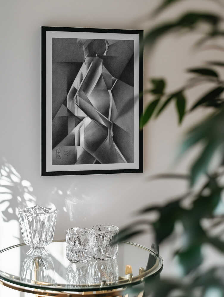Dynamic Cubist Figure, arte de Corné Akkers