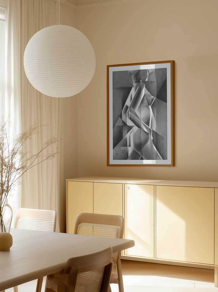Dynamic Cubist Figure, arte de Corné Akkers