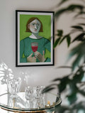 Pensive Woman Green Gaze, arte de Sharyn Bursic