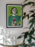 Pensive Woman Green Gaze, arte de Sharyn Bursic