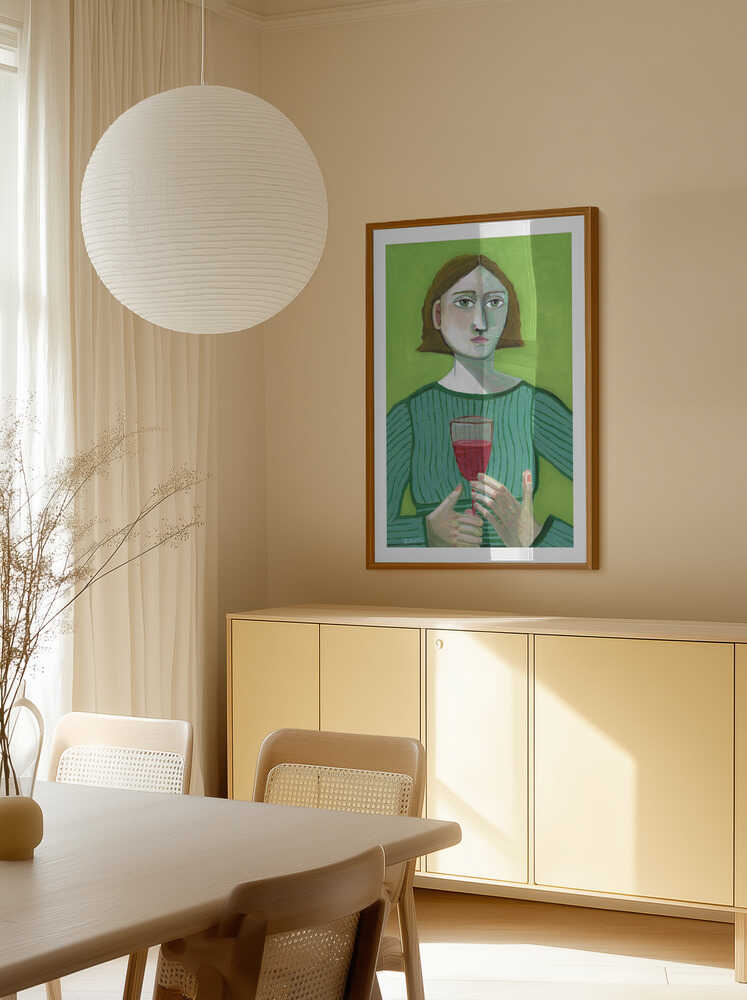 Pensive Woman Green Gaze, arte de Sharyn Bursic