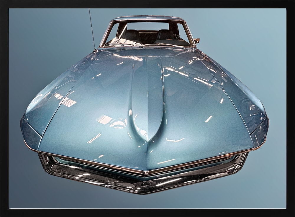 Sleek Blue Classic Car