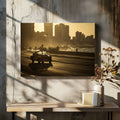 Vintage Convertible City Sunset