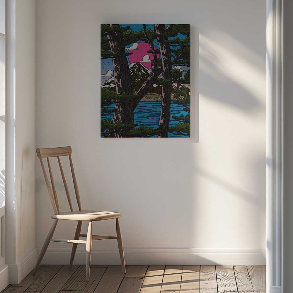 Pink Sun Over Mount Fuji, arte de Nicholas