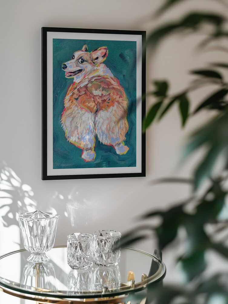 Vibrant Corgi Dog, arte de Pauline Wegman | Key and Sea Creative