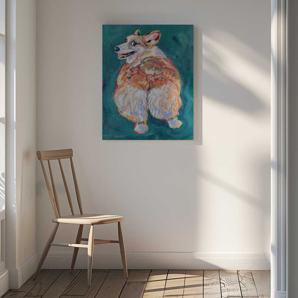 Vibrant Corgi Dog, arte de Pauline Wegman | Key and Sea Creative