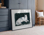Lying White Cat