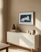 Lying White Cat