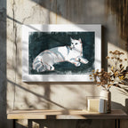 Lying White Cat