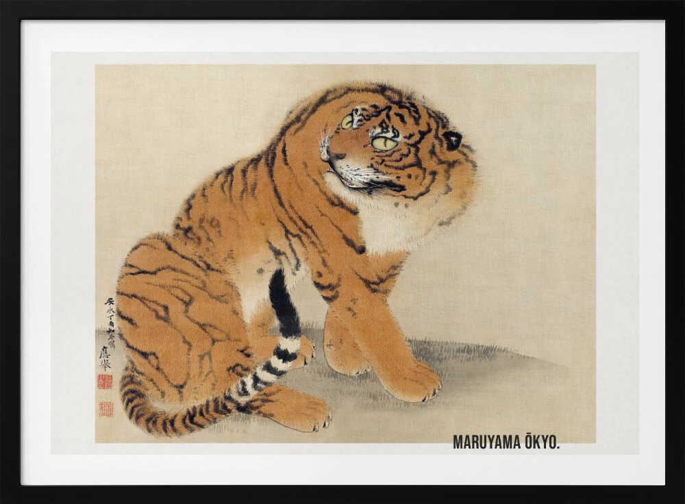 Sitting Tiger (1777), arte de Maruyama Ōkyo