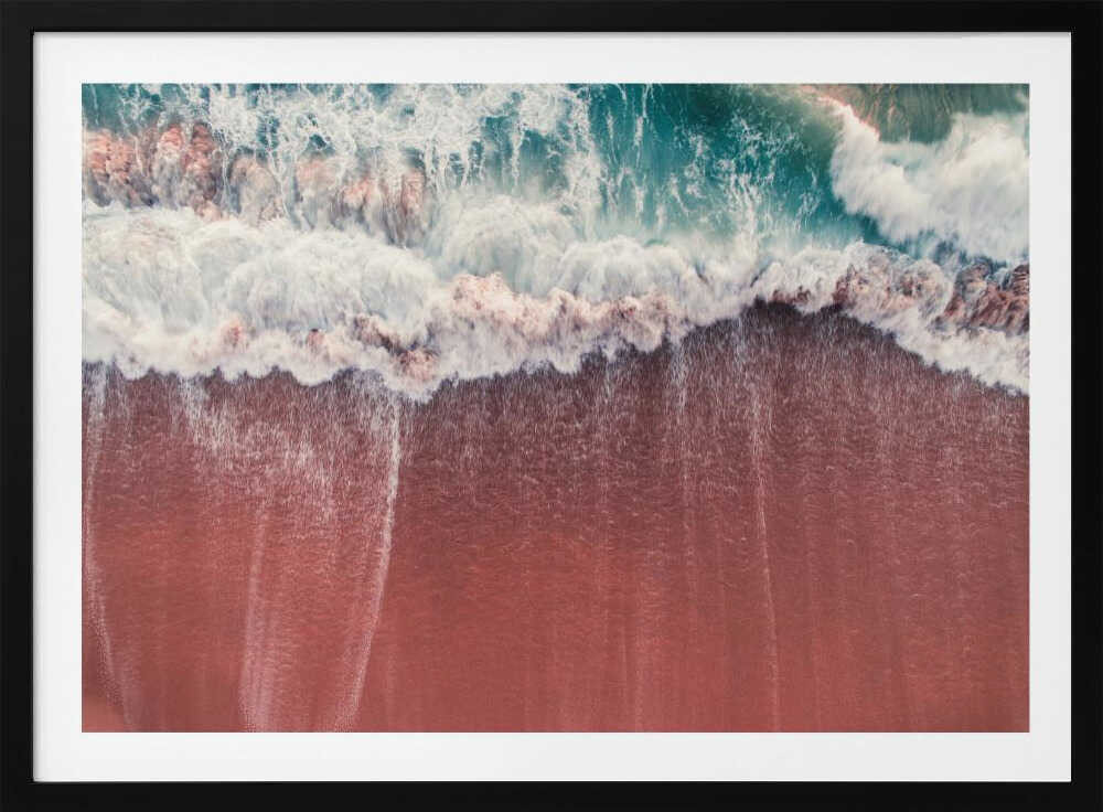 Crashing Waves Red Beach, arte de Javier Pardina