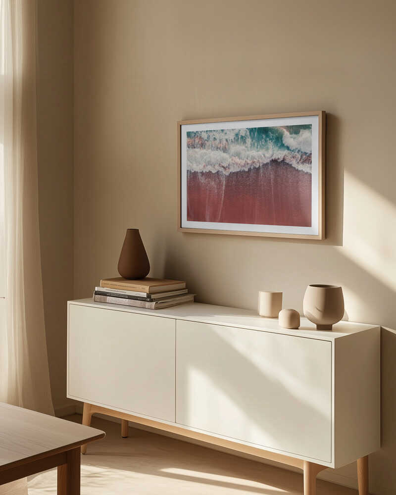 Crashing Waves Red Beach, arte de Javier Pardina