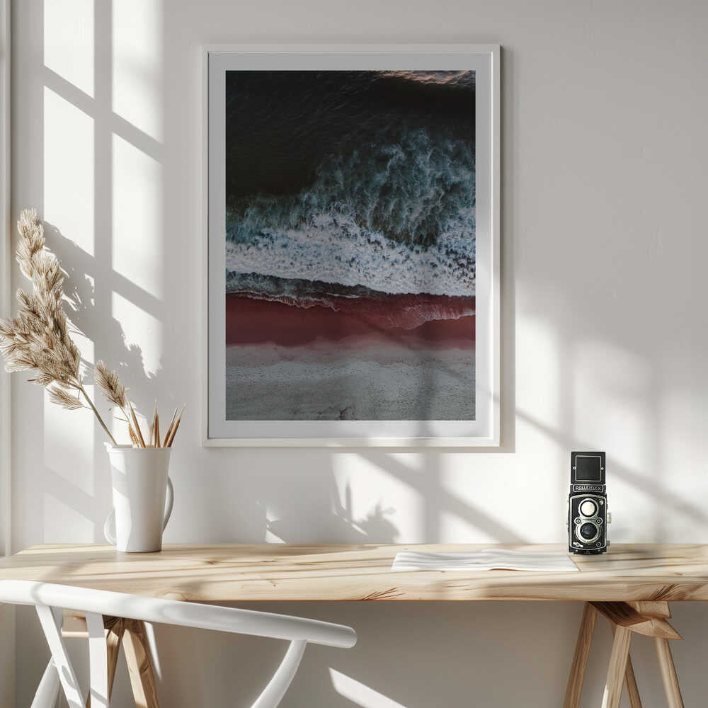 Red Sand Beach Waves, arte de Javier Pardina
