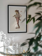 Frog In Vintage Golf Attire, arte de Mike Koubou
