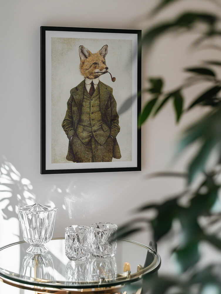 The Vintage Stylish Fox, arte de Mike Koubou