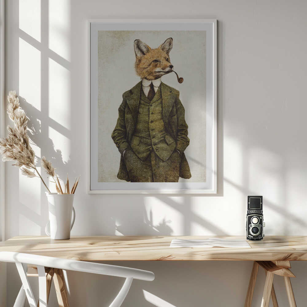 The Vintage Stylish Fox, arte de Mike Koubou