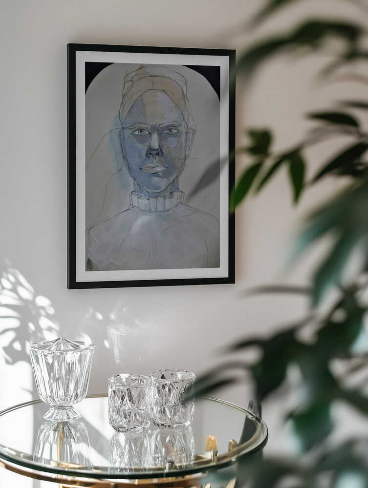 Blue Tones Portrait, arte de Doris Schmitz