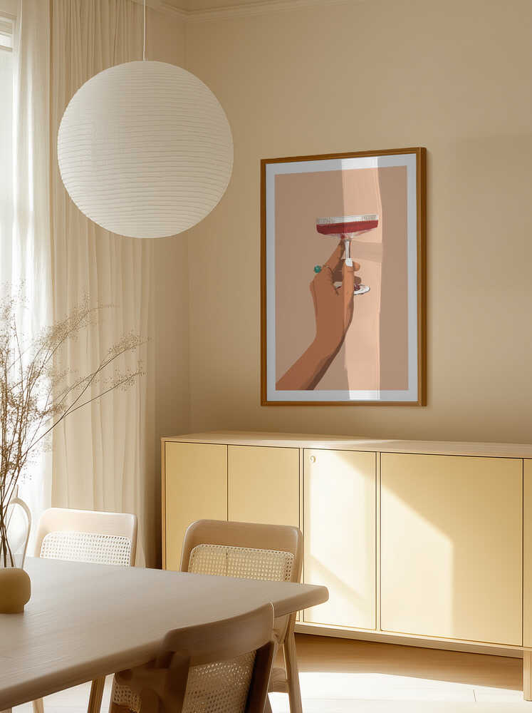 Red Cocktail Hand, arte de Uma Gokhale