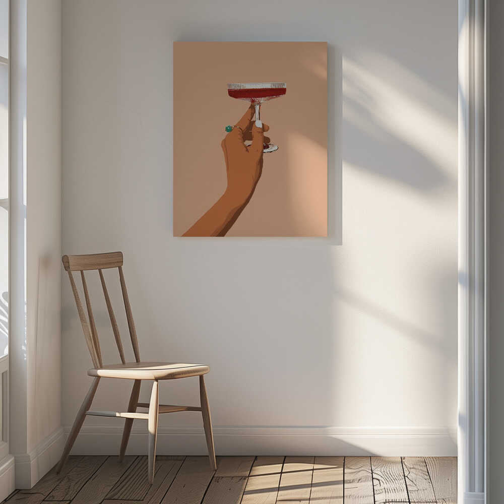 Red Cocktail Hand, arte de Uma Gokhale