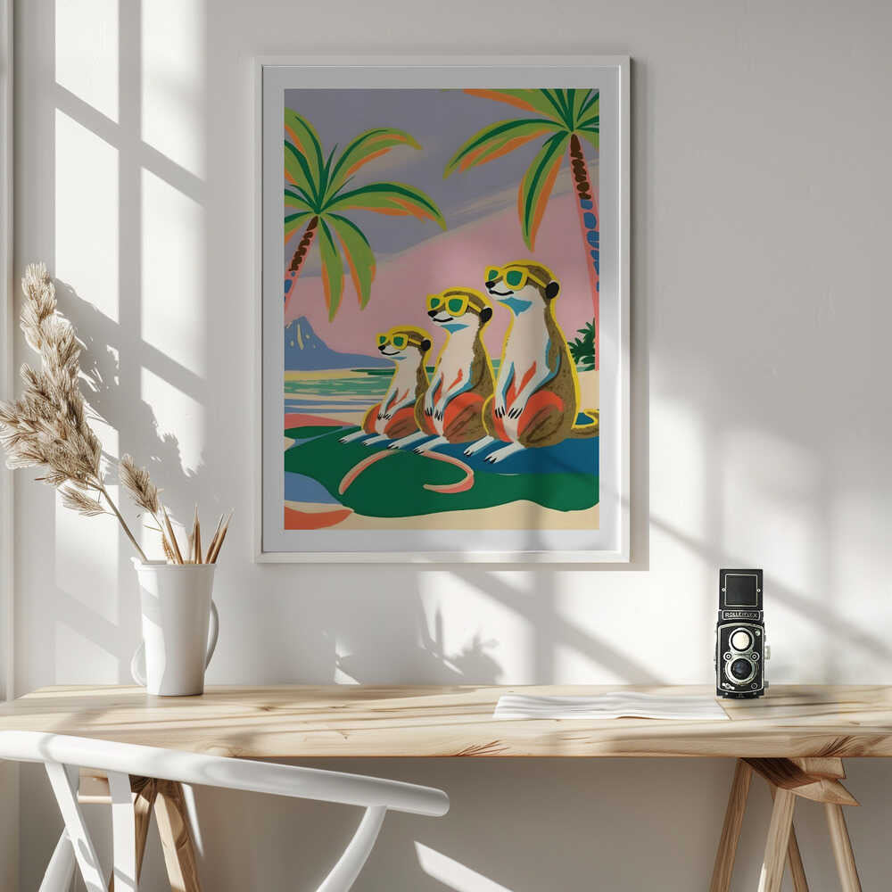 Meerkats Beach Vacation, arte de Uma Gokhale