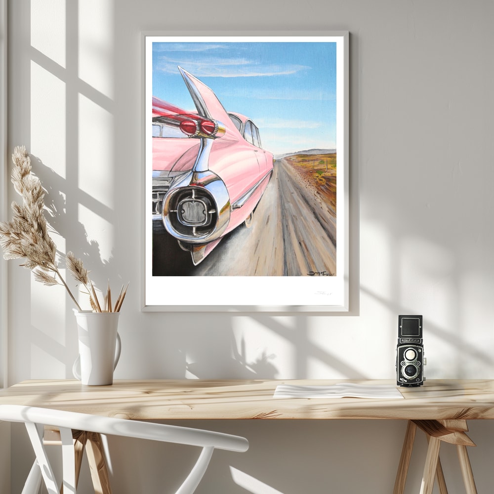 Pink Car Open Road