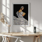 Pensive Woman In White, arte de dragonfly