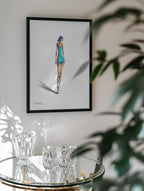 Chic Blue Dress Woman, arte de dragonfly