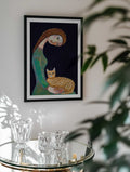 Serene Woman and Cat, arte de Sharyn Bursic