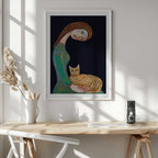 Serene Woman and Cat, arte de Sharyn Bursic