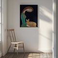 Serene Woman and Cat, arte de Sharyn Bursic