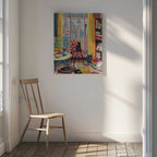 Cat in front of window in New York bright colours, arte de Caroline Bonne Müller