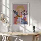 Dreamy Girl Cat Flowers, arte de Dirkie Nell