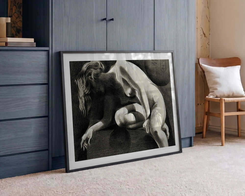 Pensive Nude in Shadow, arte de Corné Akkers
