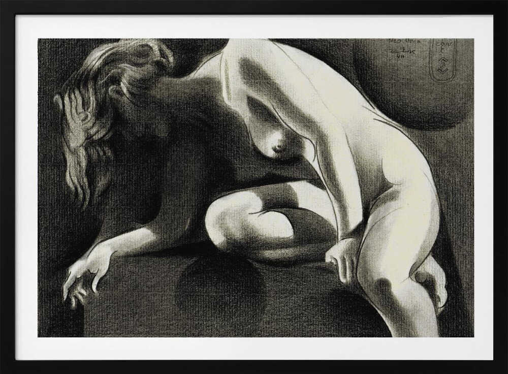 Pensive Nude in Shadow, arte de Corné Akkers