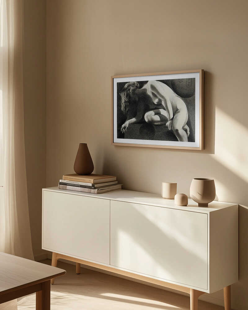 Pensive Nude in Shadow, arte de Corné Akkers