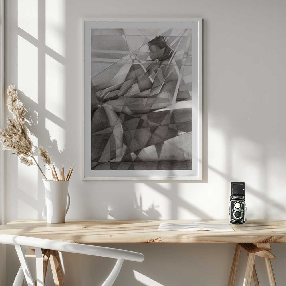 Contemplative Cubist Figure, arte de Corné Akkers