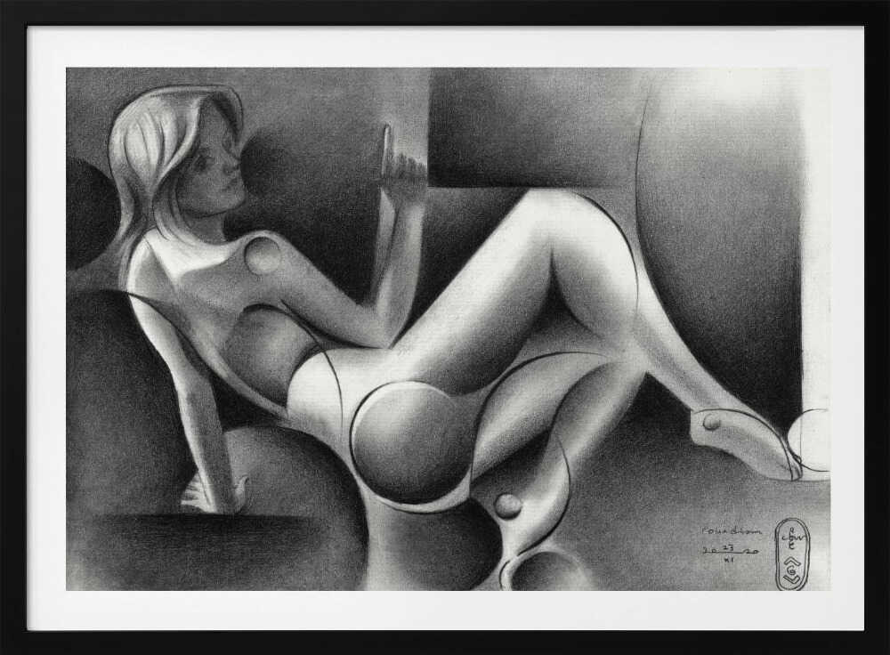 Stylized Reclining Woman, arte de Corné Akkers