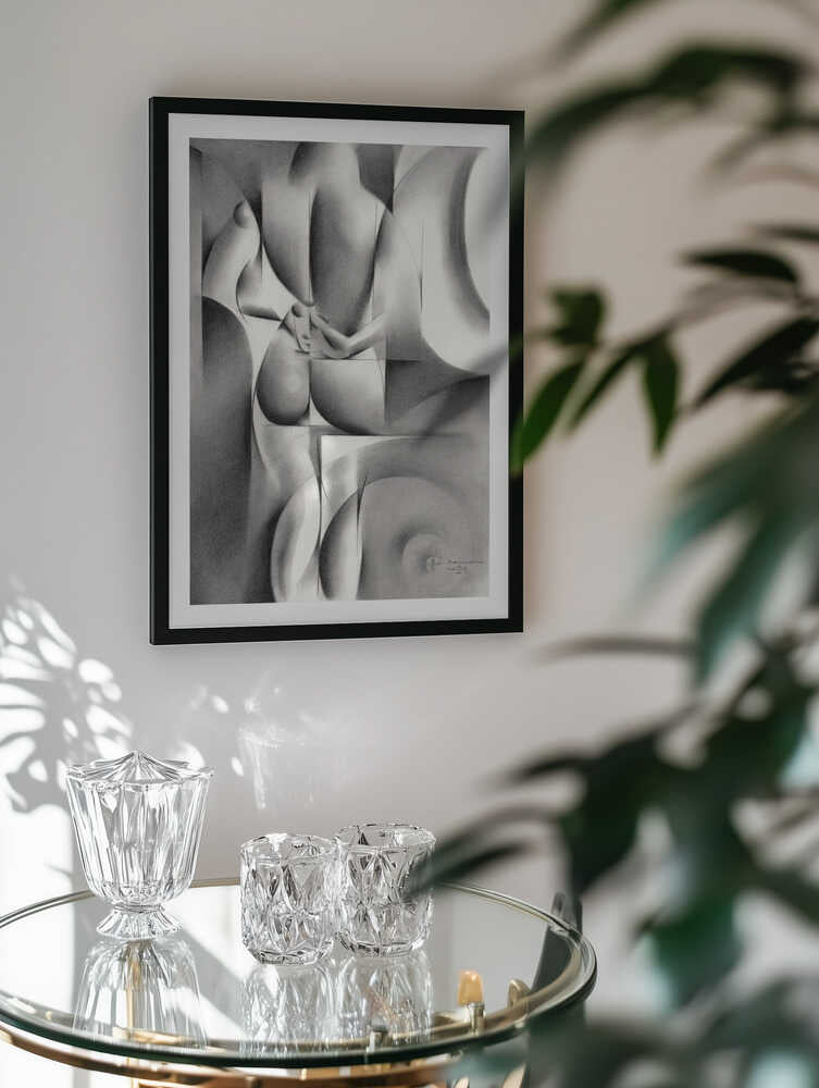 Elegant Geometric Nude, arte de Corné Akkers