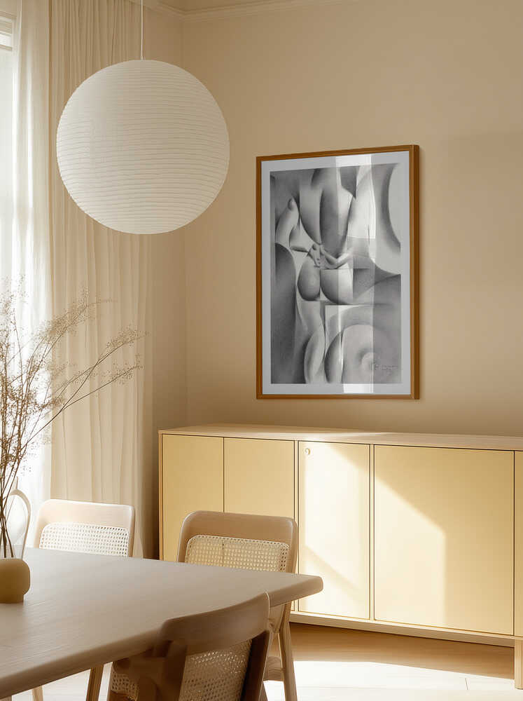Elegant Geometric Nude, arte de Corné Akkers