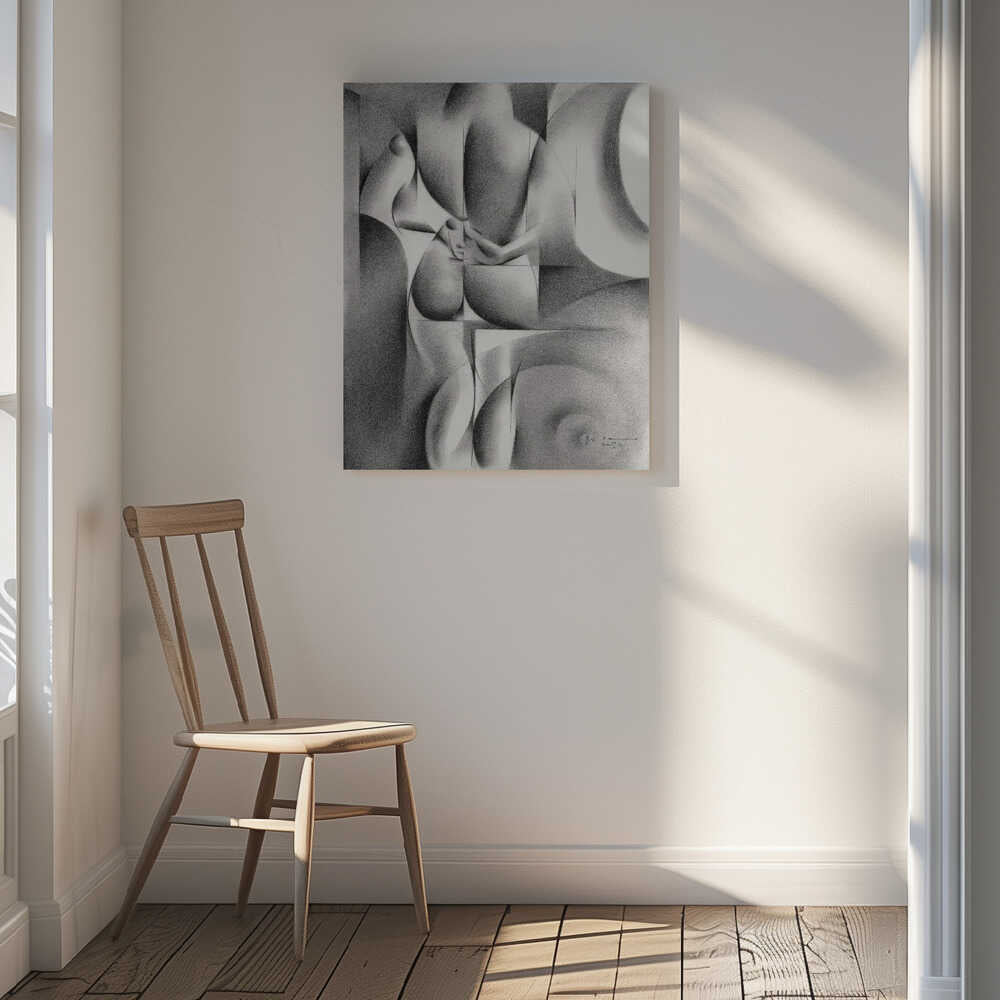 Elegant Geometric Nude, arte de Corné Akkers
