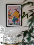Woman with Cat and Autumn Bouquet, arte de Caroline Bonne Müller